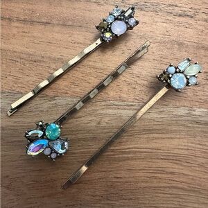 Set of 3 rhinestone Bobby pins / hairpins